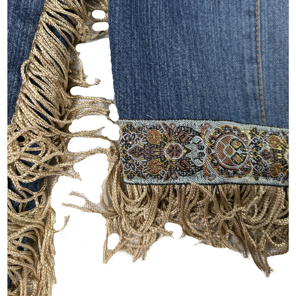 Refreshed - Nordstrom's Upcycled Embellished Denim Jacket Size Small - Picture 2 of 6